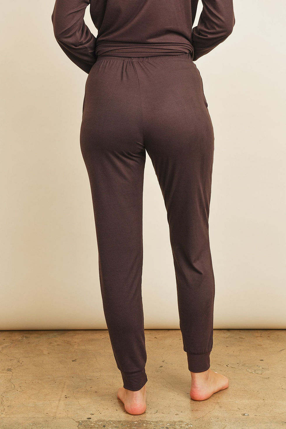 Thumbnail: Solid Brushed Top and Jogger Set With Self Tie