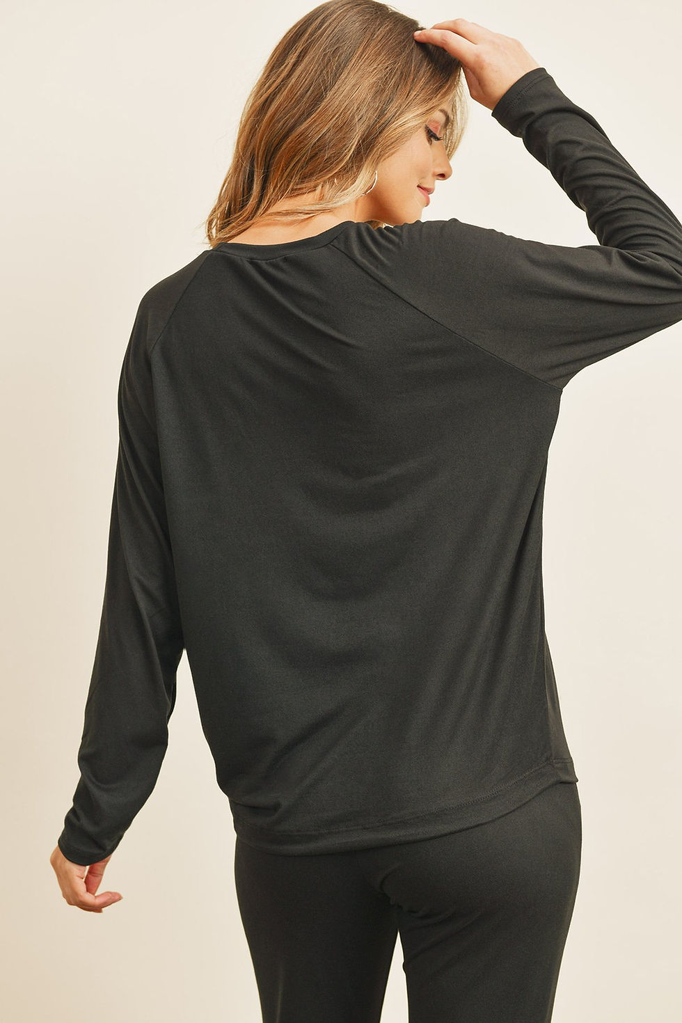 Thumbnail: Solid Brushed Top and Jogger Set With Self Tie