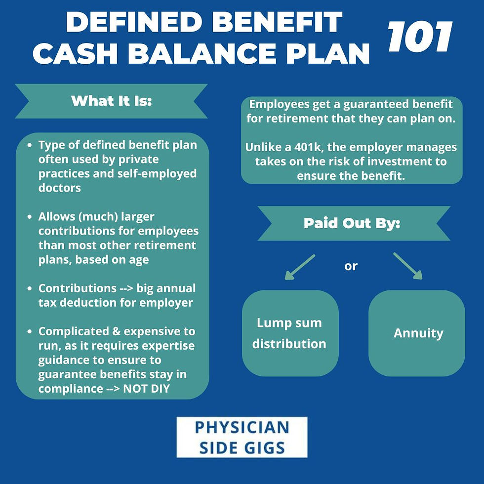 Basic highlights of defined benefit cash balance plans