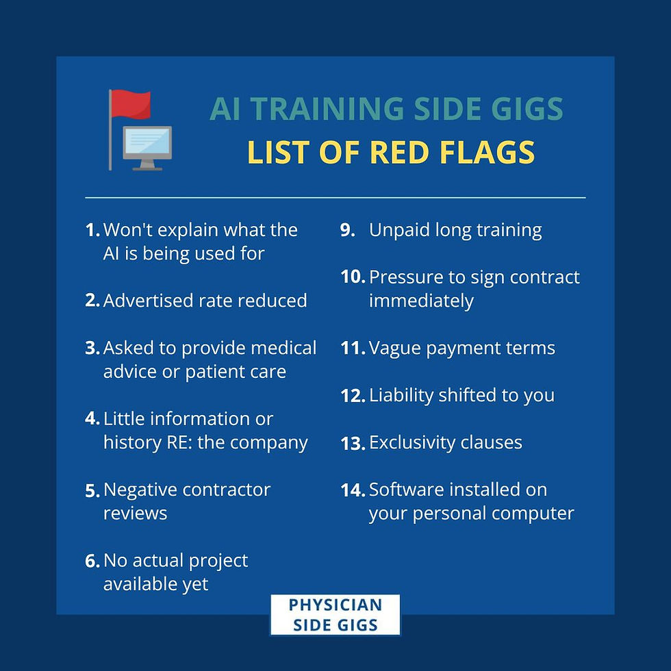 14 red flags to be aware of when considering work training AI models