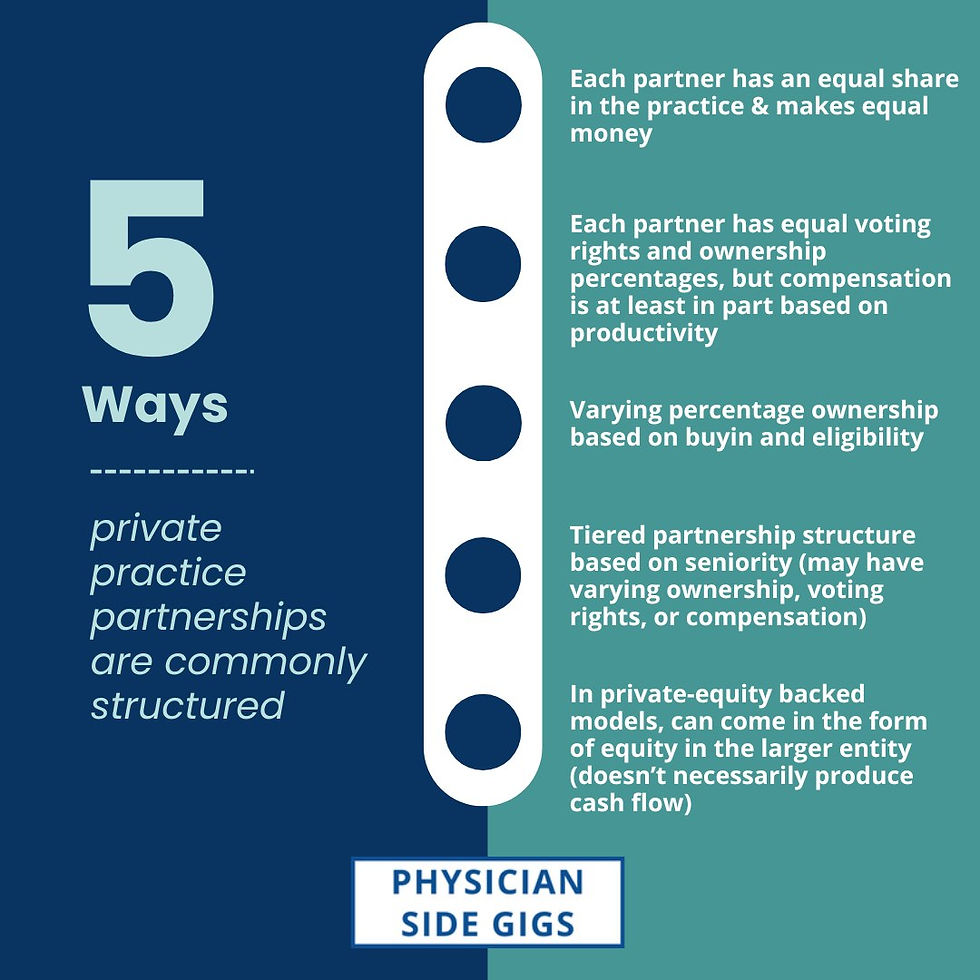 5 ways private medical practice partnerships are commonly structured
