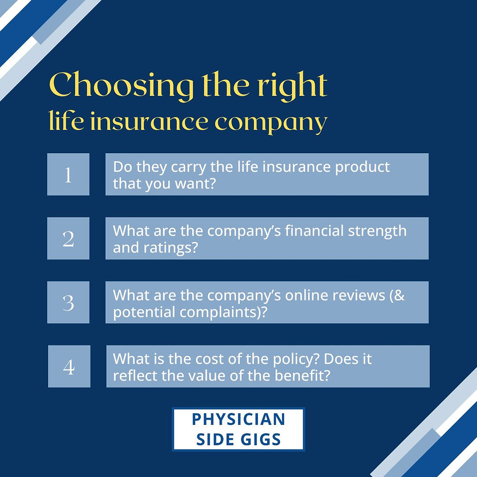 Four factors to consider when choosing the right life insurance company for your policy
