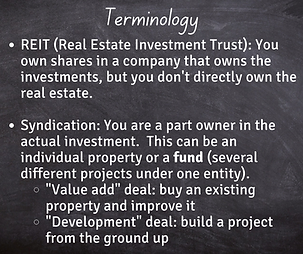 Passive real estate investing terminology