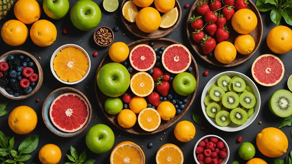 Nutrient-rich seamoss displayed with fresh fruits