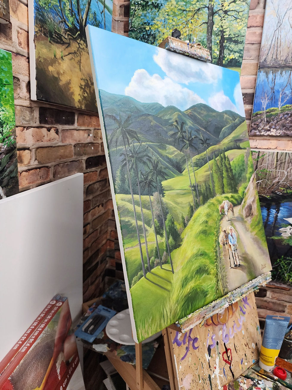 Thumbnail: Coffee Trail of Colombia. Acrylic on canvas size 20/24