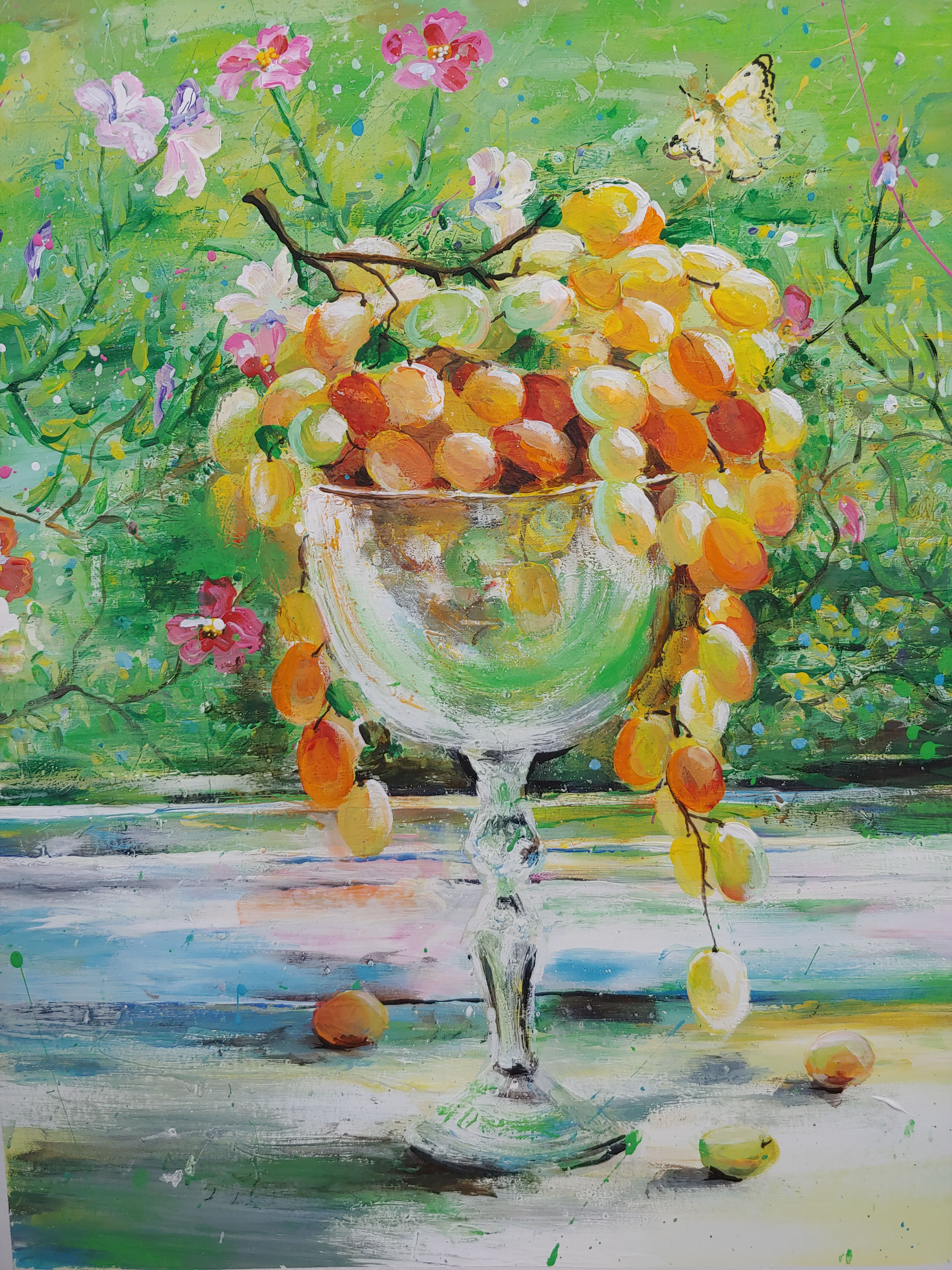 Grapes. Acrylic on paper. Size 12/15