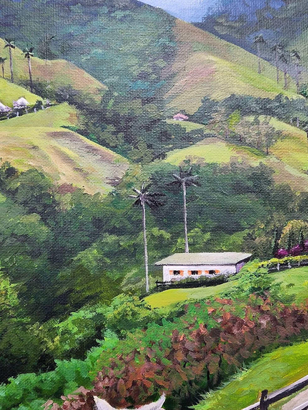 Thumbnail: "Cocora Valley" Acrylic on canvas size 18/24 inches