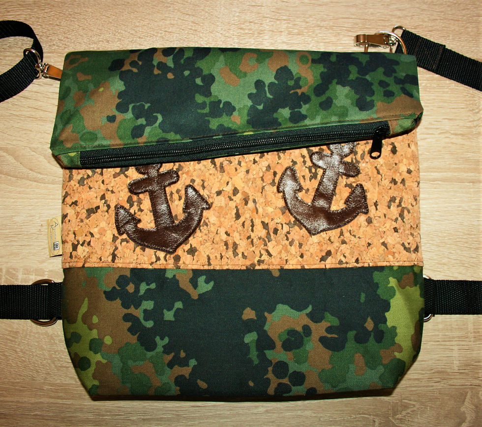 Miniaturbild: Foldover-Tasche/Rucksack, Kork