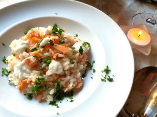 Risotto al salmone e panna acida