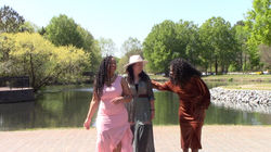 Trevina Yolanda and Annetta walking