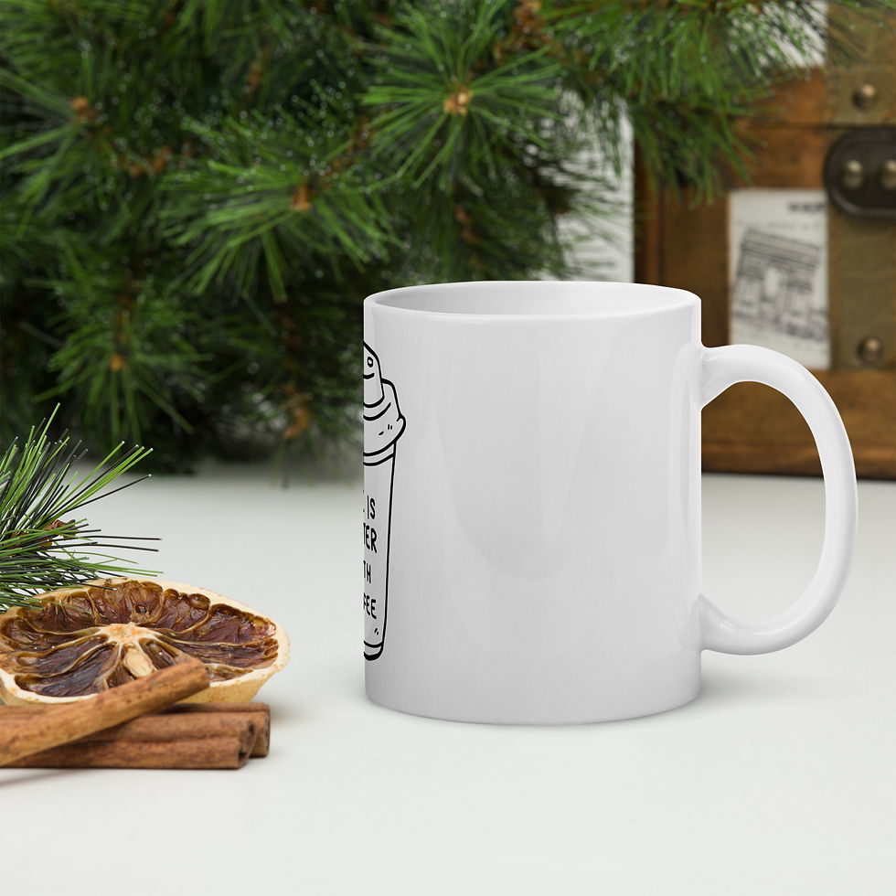 Thumbnail: White glossy 'Life is Better' mug