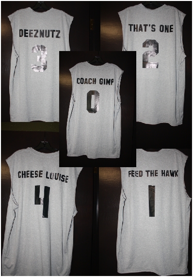 Gray with Black lettering basketball tea