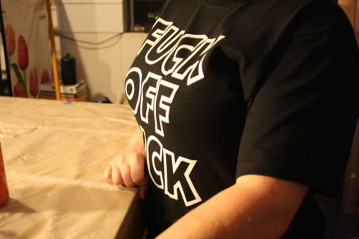custom t-shirt designed and worn by cust