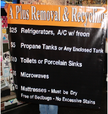A Plus Removal & Recycling Pricing Menu