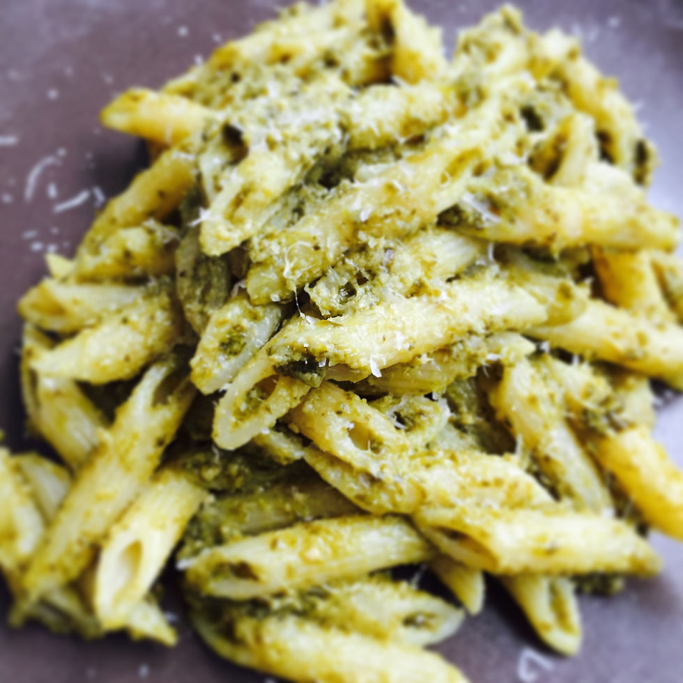 Penne Pasta with Homemade Basil Pesto