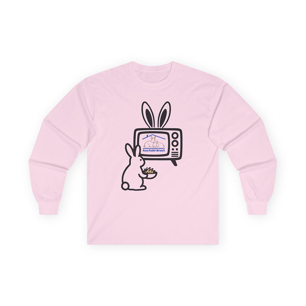 Thumbnail: House Rabbit Network Rabbit Watching Retro TV Long Sleeve Tee