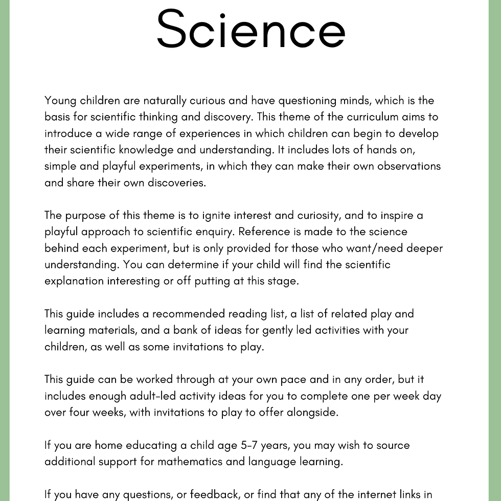 Thumbnail: Science (Invitations to Play Curriculum)