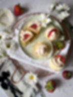 cheesecakes with strawberries inside
