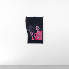 Katharien de Villiers
the haze
2024
Acrylic, texture paste and enamel on printed flag material
112 x 75 cm
A painting that formed part of the artist's solo exhibition at RESERVOIR Projects in Cape Town (2024)