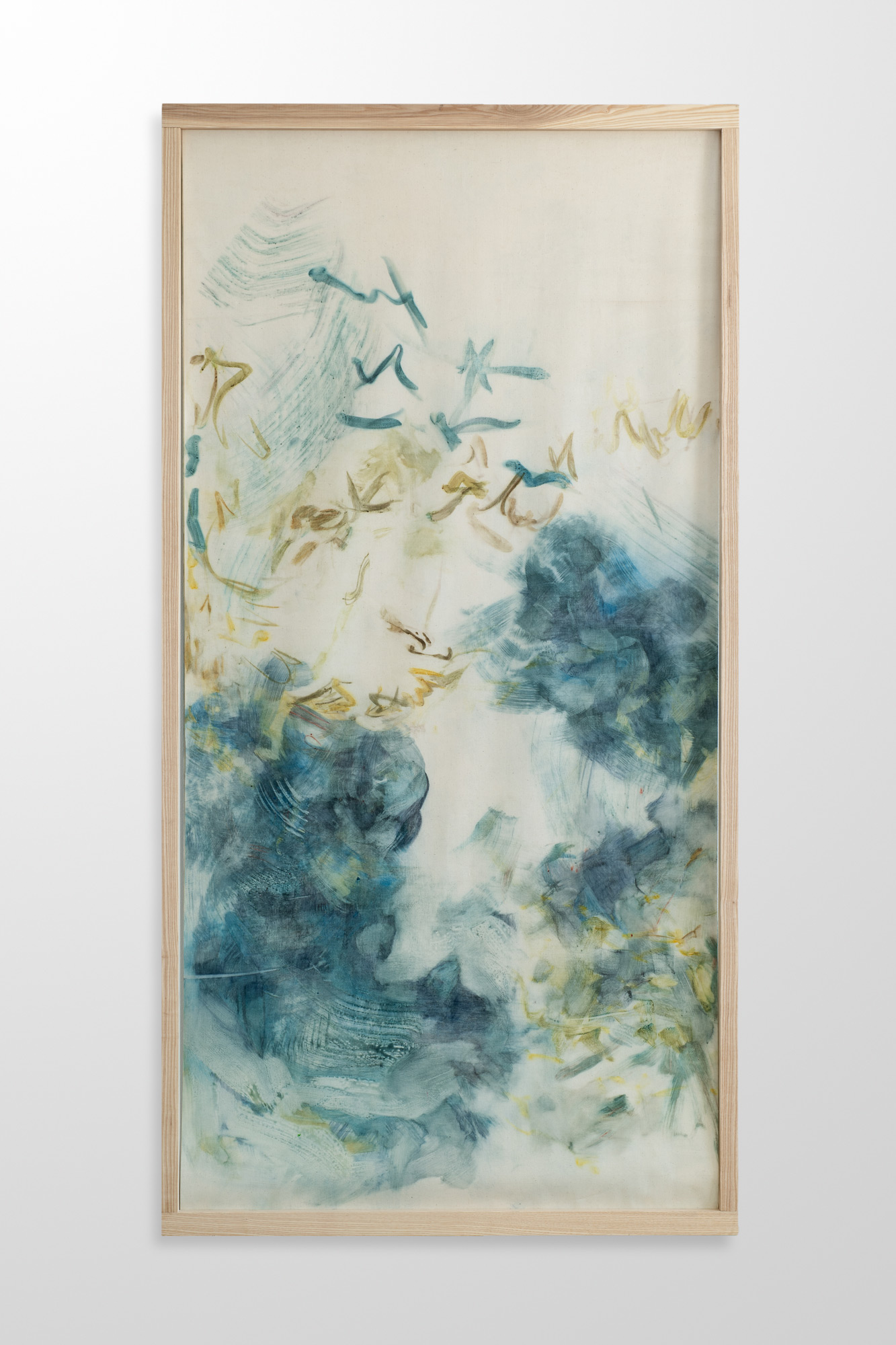 Amber Moir
Only the River V, 2022
Pitch-rolled monotype and colour pencil on sized calico
209 x 107 cm