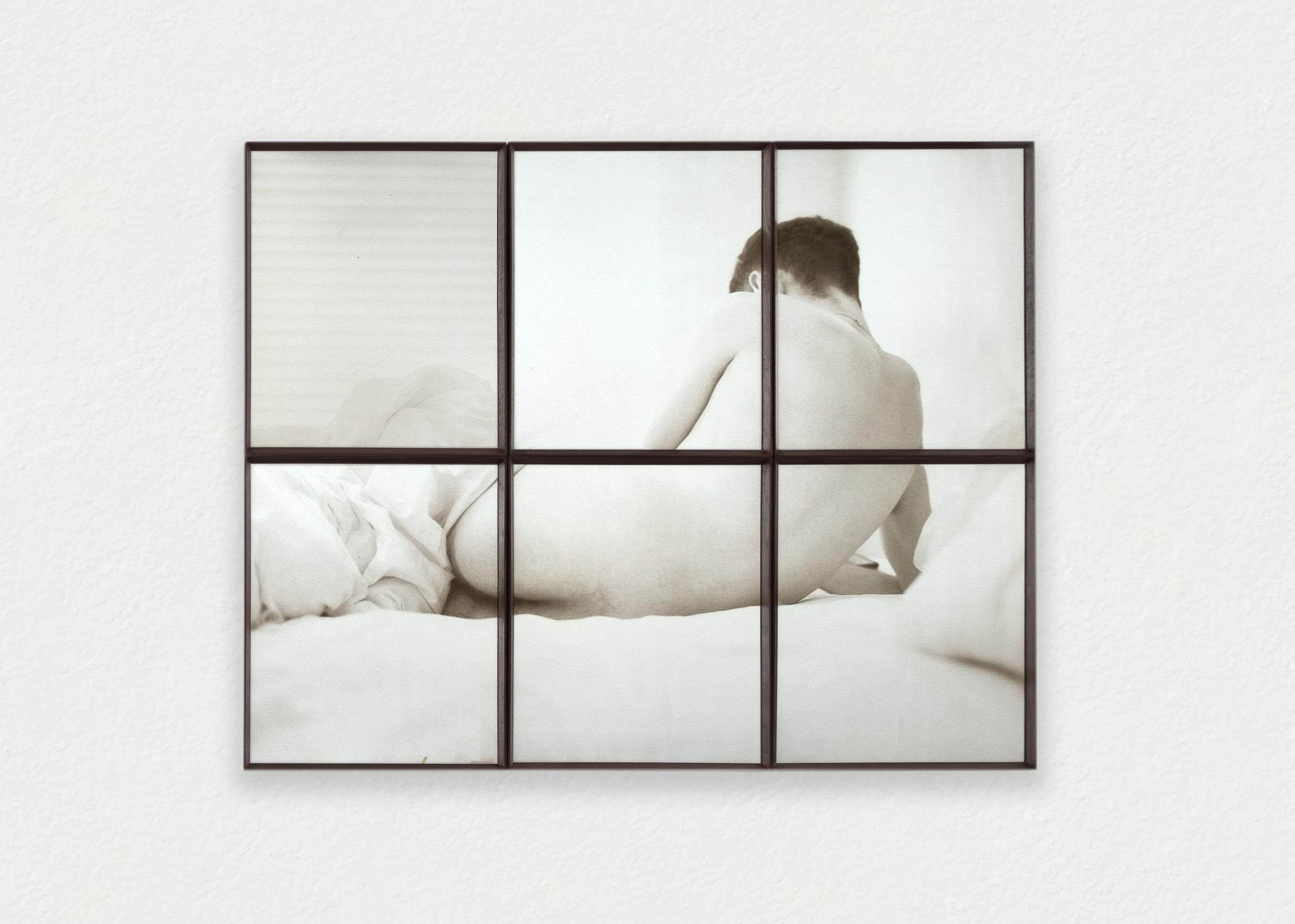 Strauss Louw | When Your Skin Divides | 2023 | Carbon black, gelatin and glass - carbon print on mirror | 101 x 80 x 4.5 cm