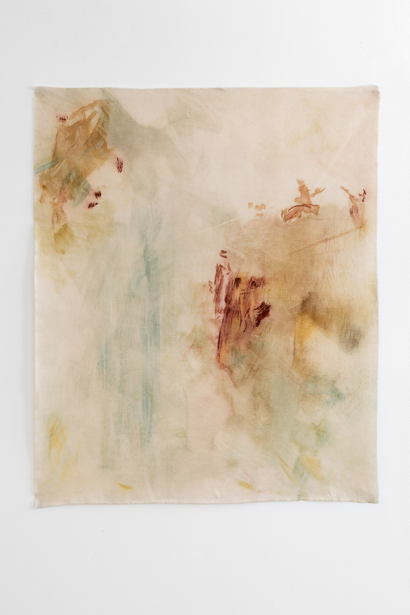 Amber Moir
Crossing, 2023
Pitch-rolled monotype and colour pencil on sized calico
124 x 98 cm