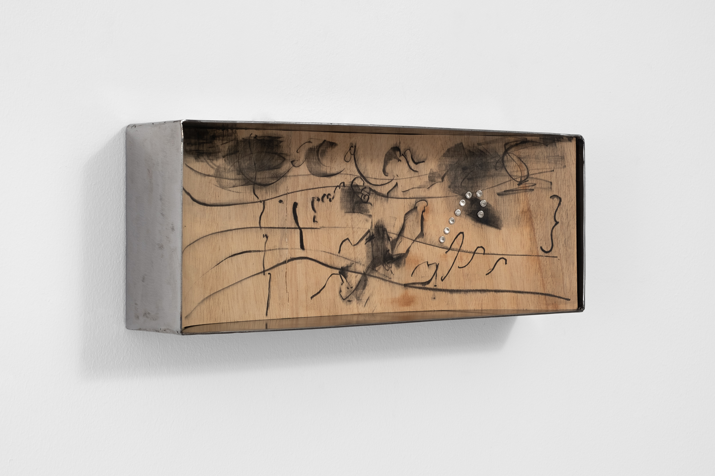 Anna van der Ploeg
The talent has a talent for the obvious. See this rope?	2024
Ink, plywood, steel
57.5 x 21 x 10.5 cm