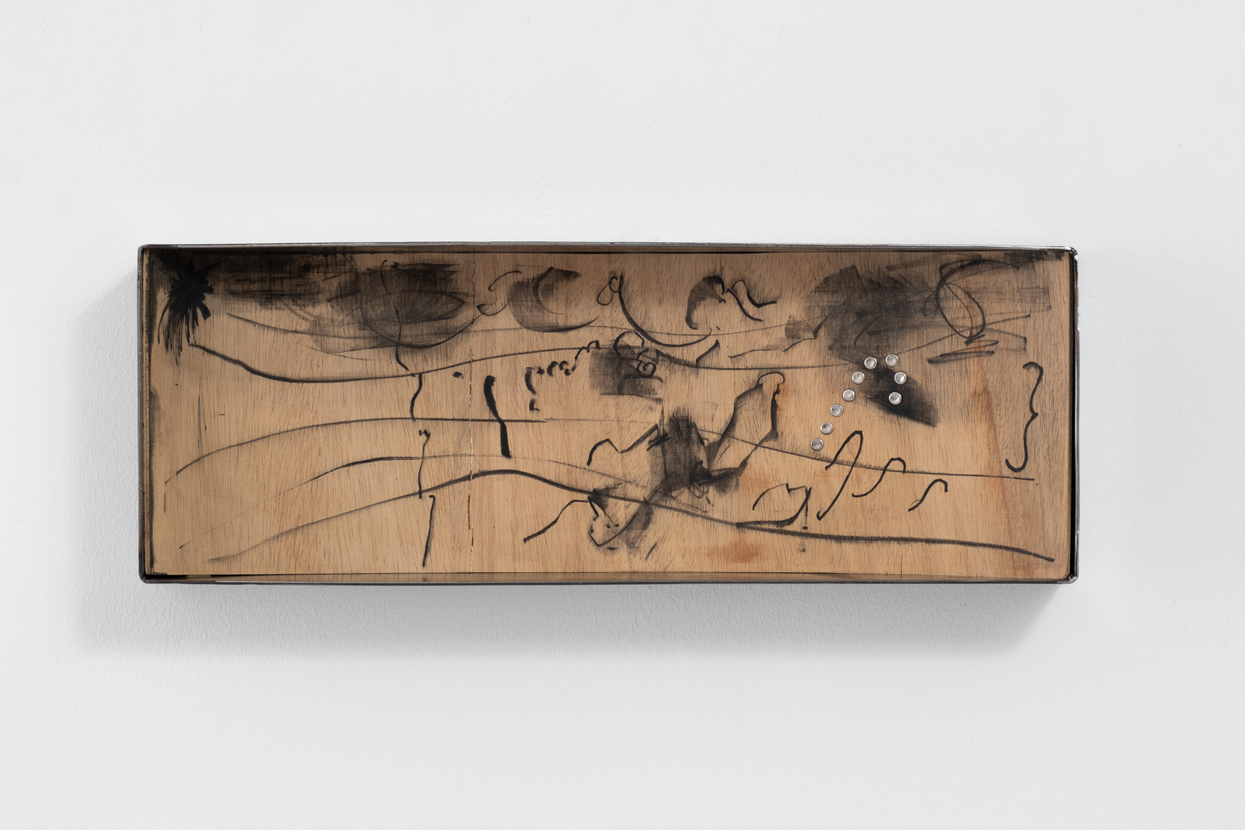 Anna van der Ploeg
The talent has a talent for the obvious. See this rope?	2024
Ink, plywood, steel
57.5 x 21 x 10.5 cm