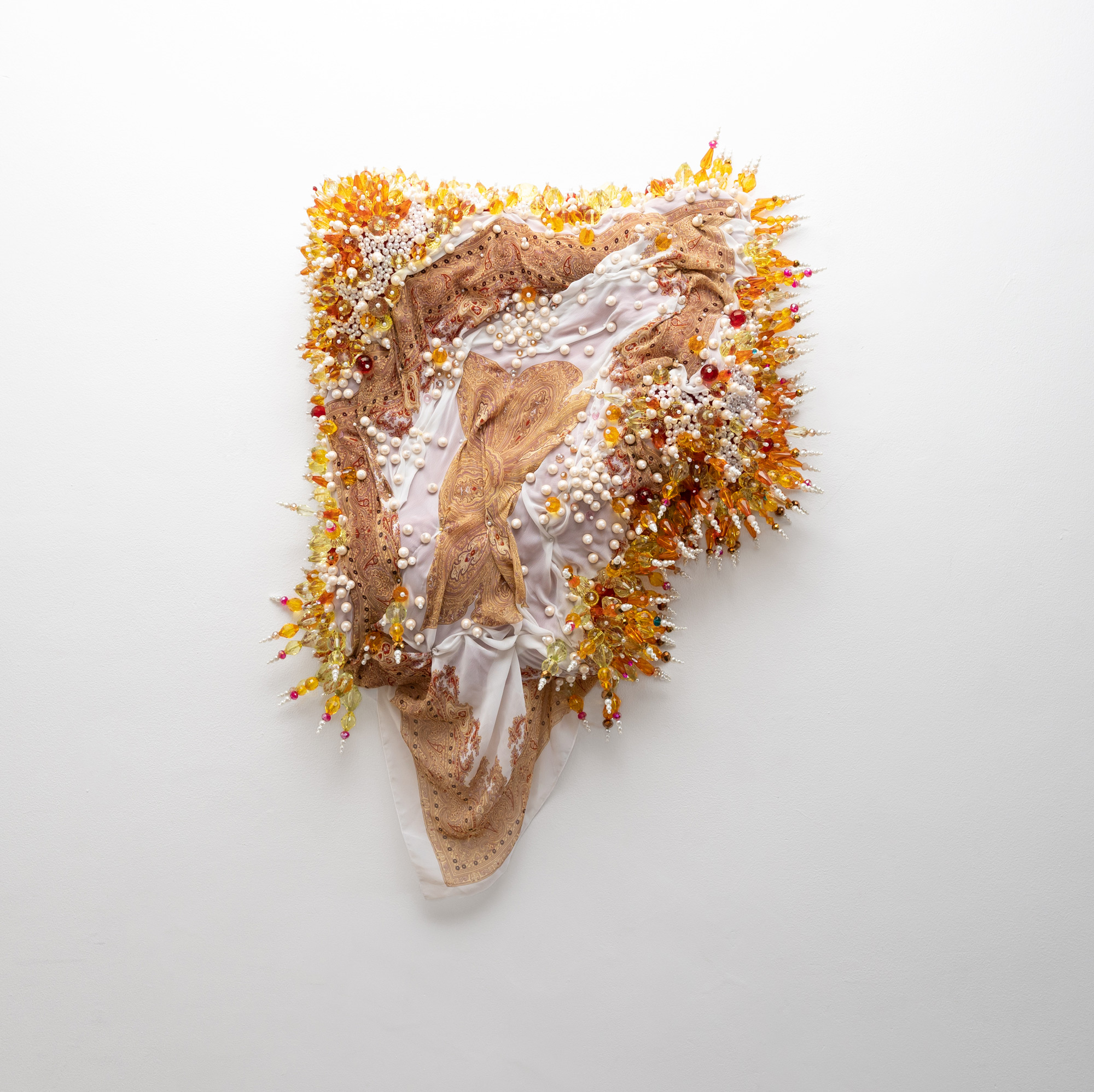 Sahlah-Davids_Empathy_2022_Upholstery-foam,-beads,-dressmaking-pins,grandmothers-scarf_91-