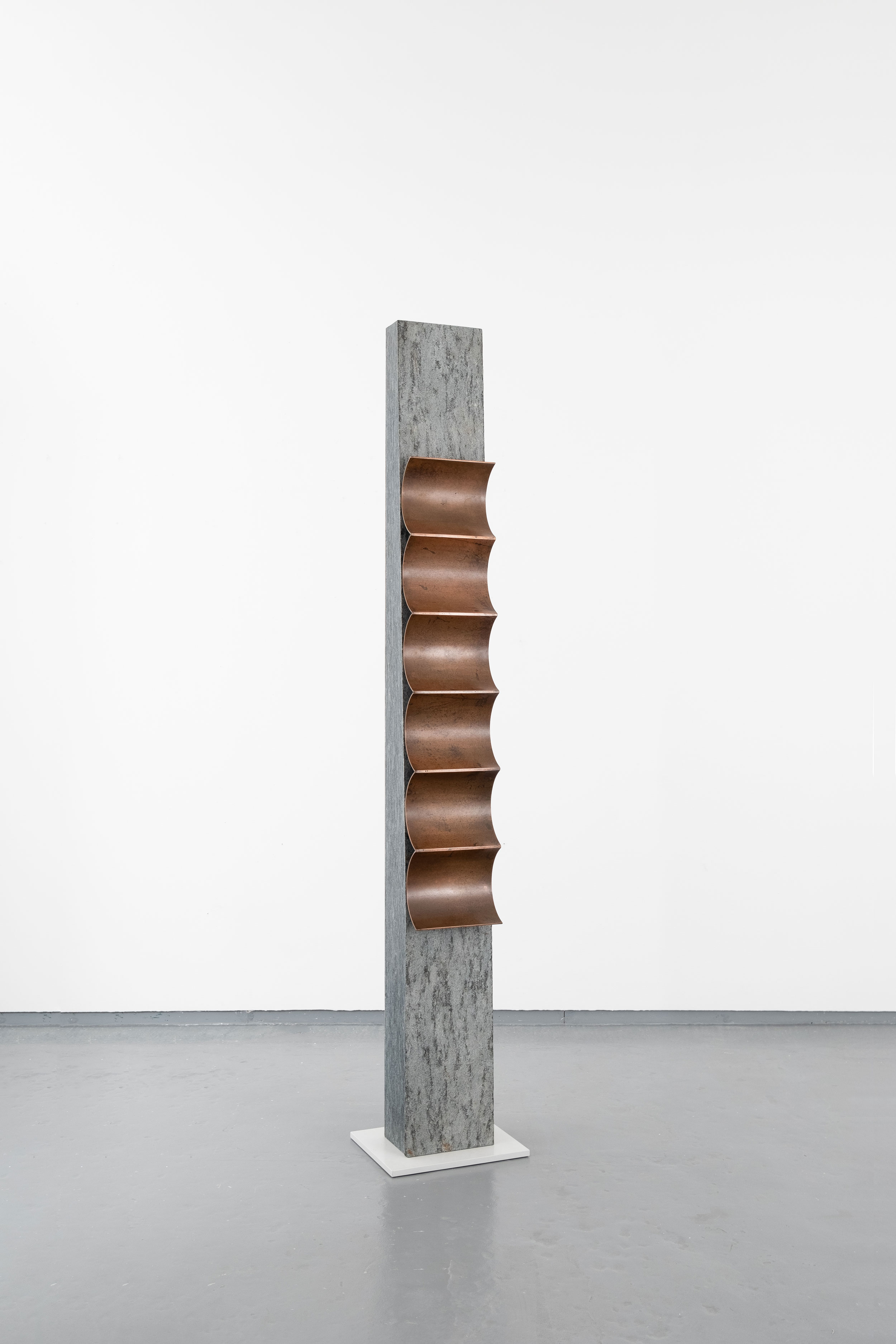 Michele Mathison | Half Half | 2023 | Steel, copper and granite | 226 x 32 x 40 cm