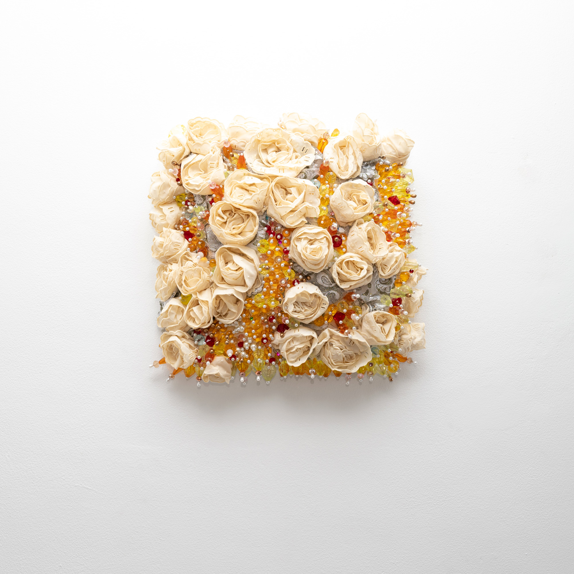 Sahlah-Davids_Nur-II_2022_Upholstery-foam,-beads,-dressmaking-pins,-grandmothers-lace-offc