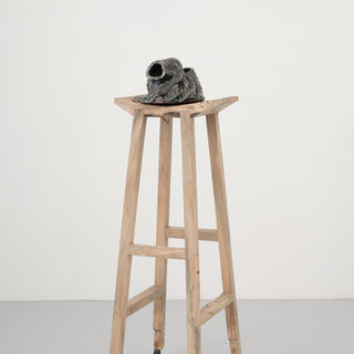 Luís MS Santos
Seat of power: Fear 
2025
Natal mahogany and glazed ceramic
135 x 43 x 41 cm

Courtesy RESERVOIR Projects