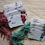 Thumbnail: Handmade paper gift tags letterpress printed with handwritten calligraphy and vintage Santas