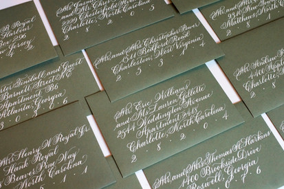 Classic copperplate wedding invitation envelope addressing