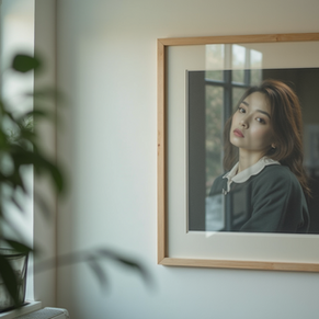 Framed photo of woman.