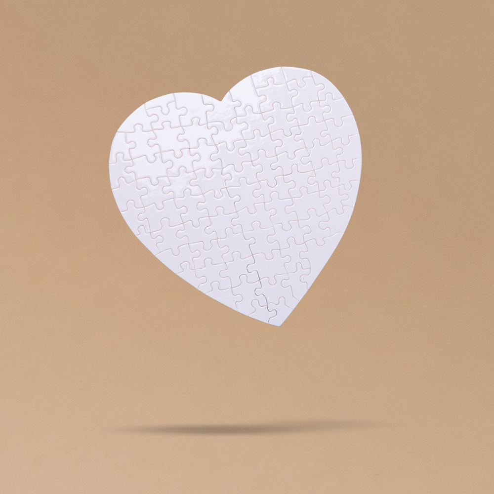 פאזל קרטון לב הדפסה בעיצוב אישי