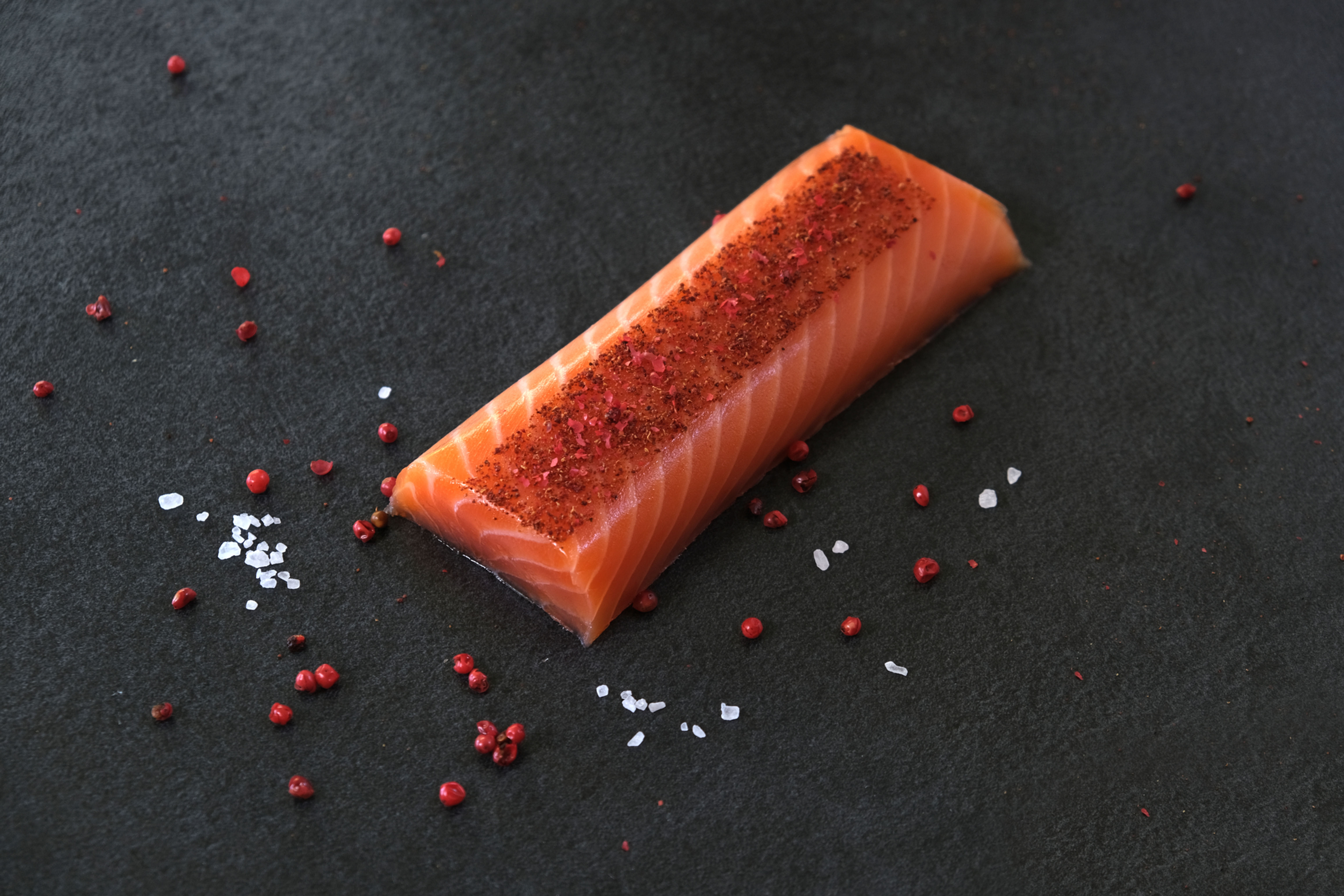 Coeur de saumon aromatisé - Mandarine et baie rose