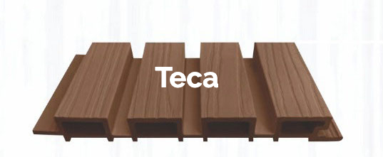 Piso Revestimiento exterior Línea lambrín panel corrugado WPC Teca de la marca Pianovo