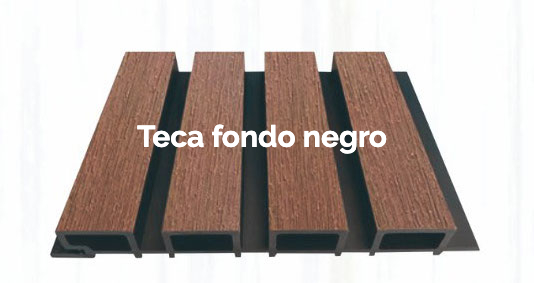 Piso Revestimiento exterior Línea lambrín panel corrugado WPC Teca fondo negro de la marca Pianovo