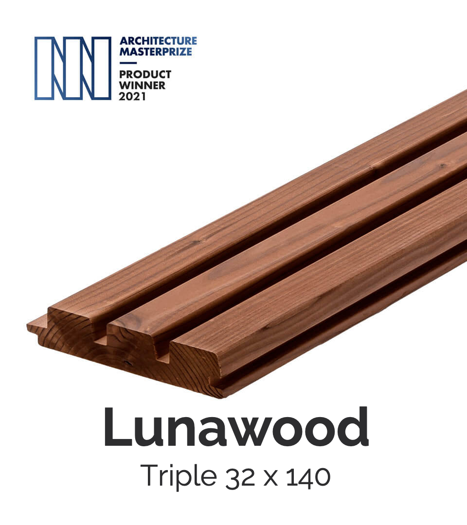 Piso Revestimiento interior y exterior Luna Triple 32x140 de la marca Lunawood