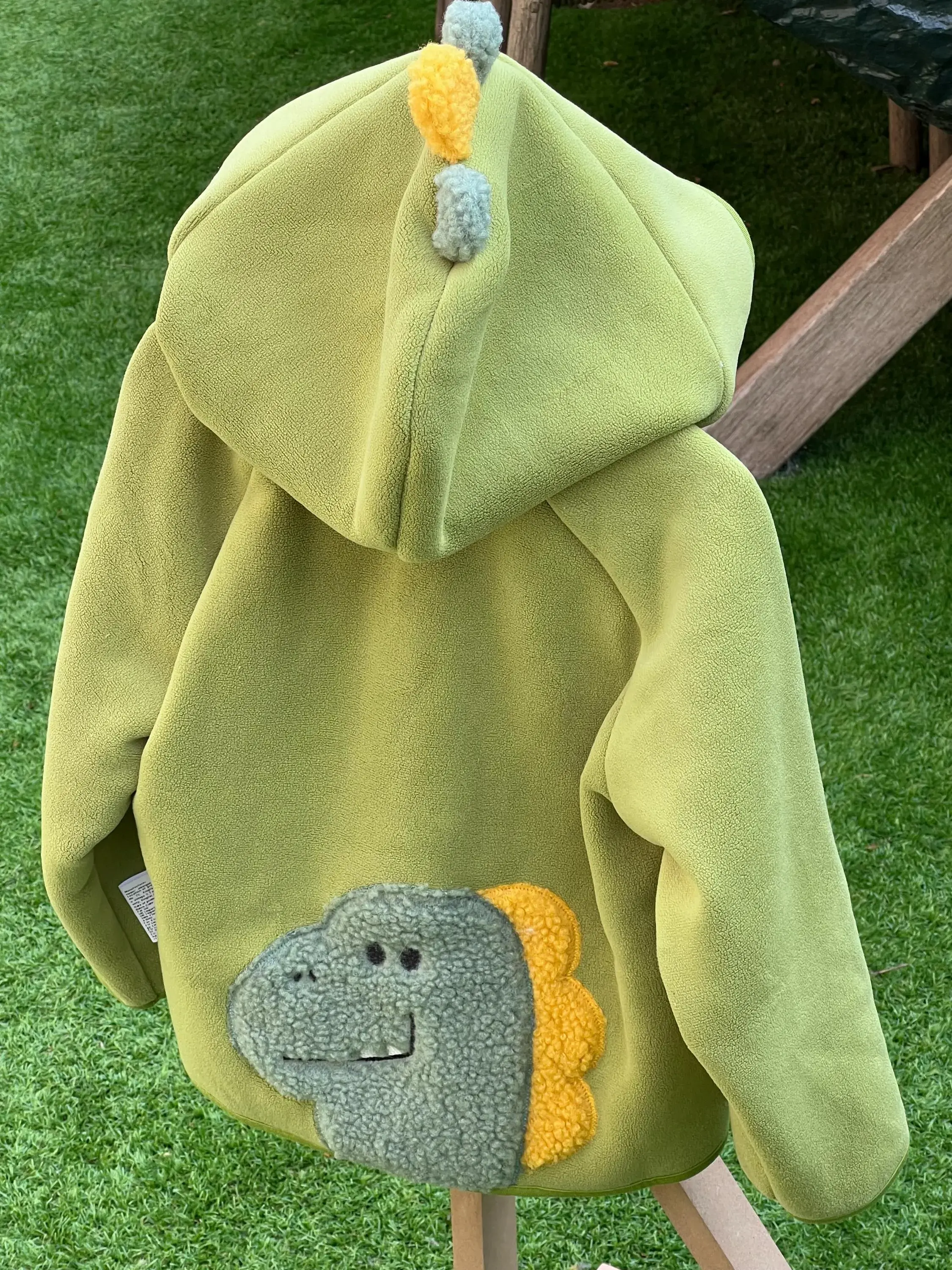 Green Lined Hooded Jacket 3-4yrs: Dinosaur Motif Jacket