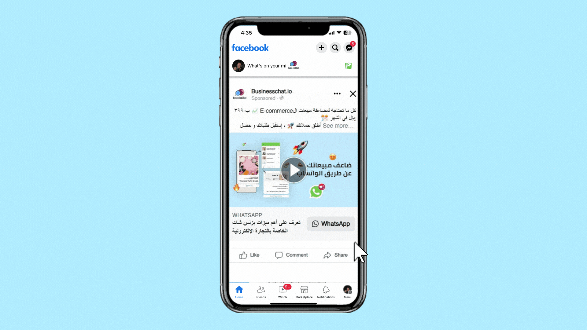 Social media ads that click to WhatsApp