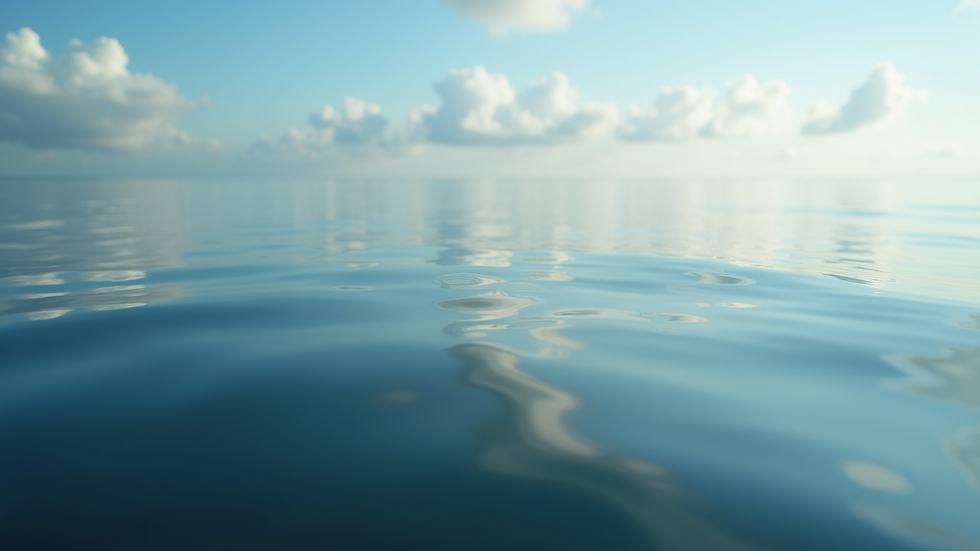 Close-up view of serene water reflecting the sky