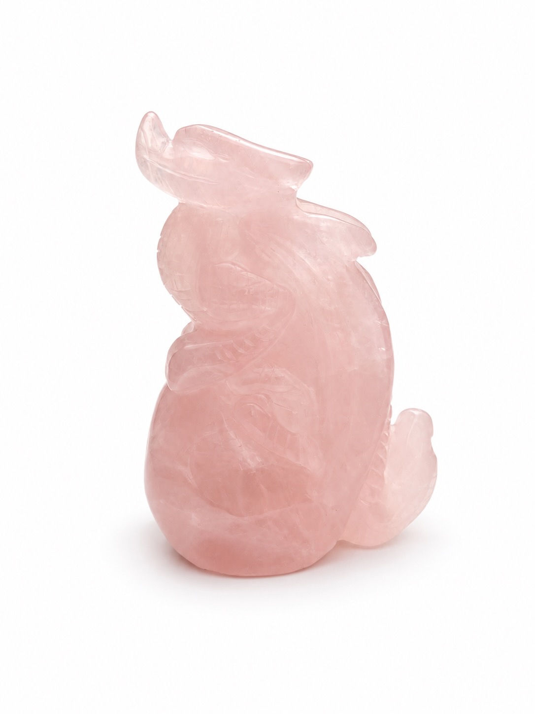 Rose Quartz Dragon Carving