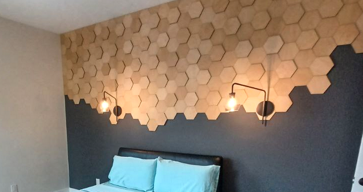 Hexagon wooden tiles