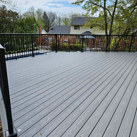 Outdoor living deck renovation in Hamilton Ontario with luxury finishes