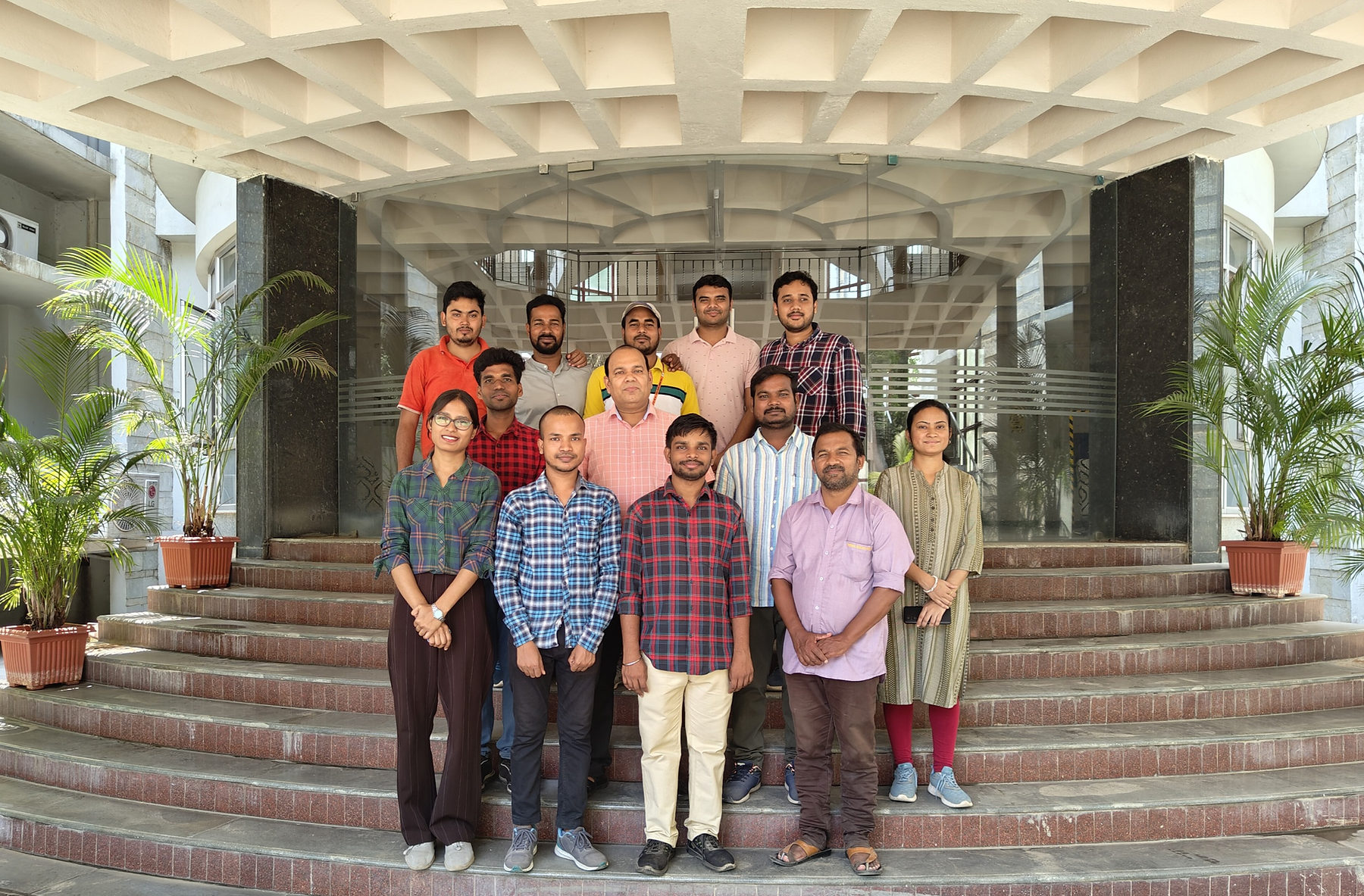 Members of the Organic Synthesis & Catalysis Lab standing together at CSIR-IICT
