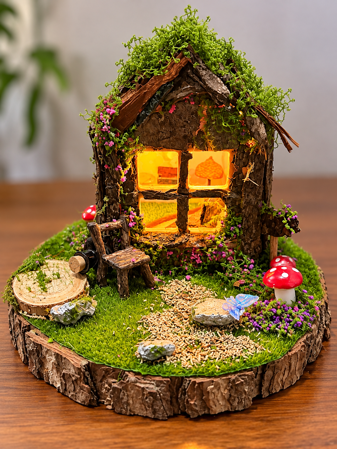 The Woodland Window | Handmade Light-Up Fairy Cottage