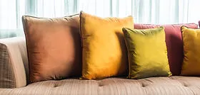 luxury sofa with bright cushion