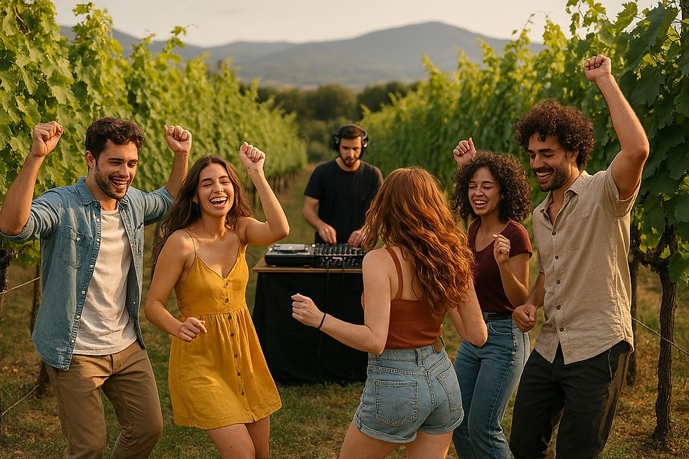 Personen feiern in der Natur